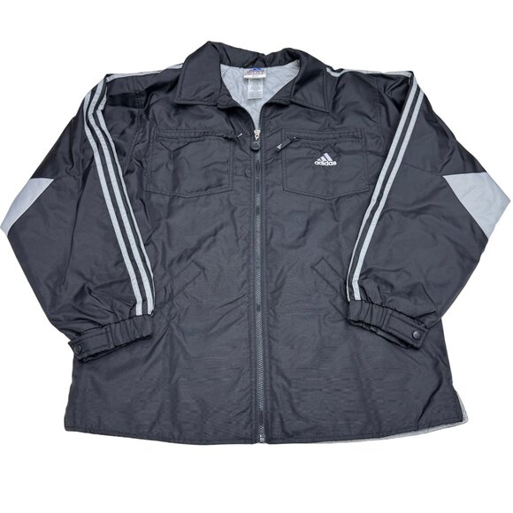 adidas Other - Adidas 3 Stripes Men's Insulated Black Full Zip Windbreaker Jacket, Size L
